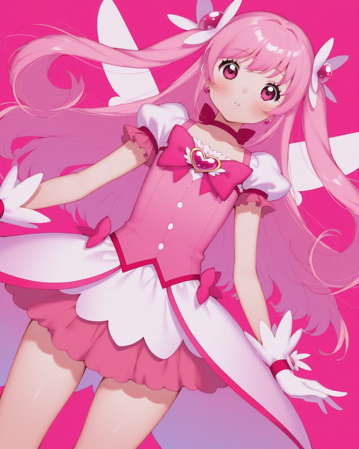 masterpiece, best quality, solo, 1girl,
Cure Blossom \(HeartCatch Pretty Cure\), HeartCatch Pretty Cure,
cowboy shot, Pretty smile, 
pink shorts, pink wrist cuffs,  gem, frills, pink choker, pink boots, pink skirt,
long ponytail, hand on forehead, hand on hip, standing, legs apart,foot on penis, panty, 
(garden in the background), small hands,
1boy, penis, (cum:1.4), (footjob), Angle from below, 