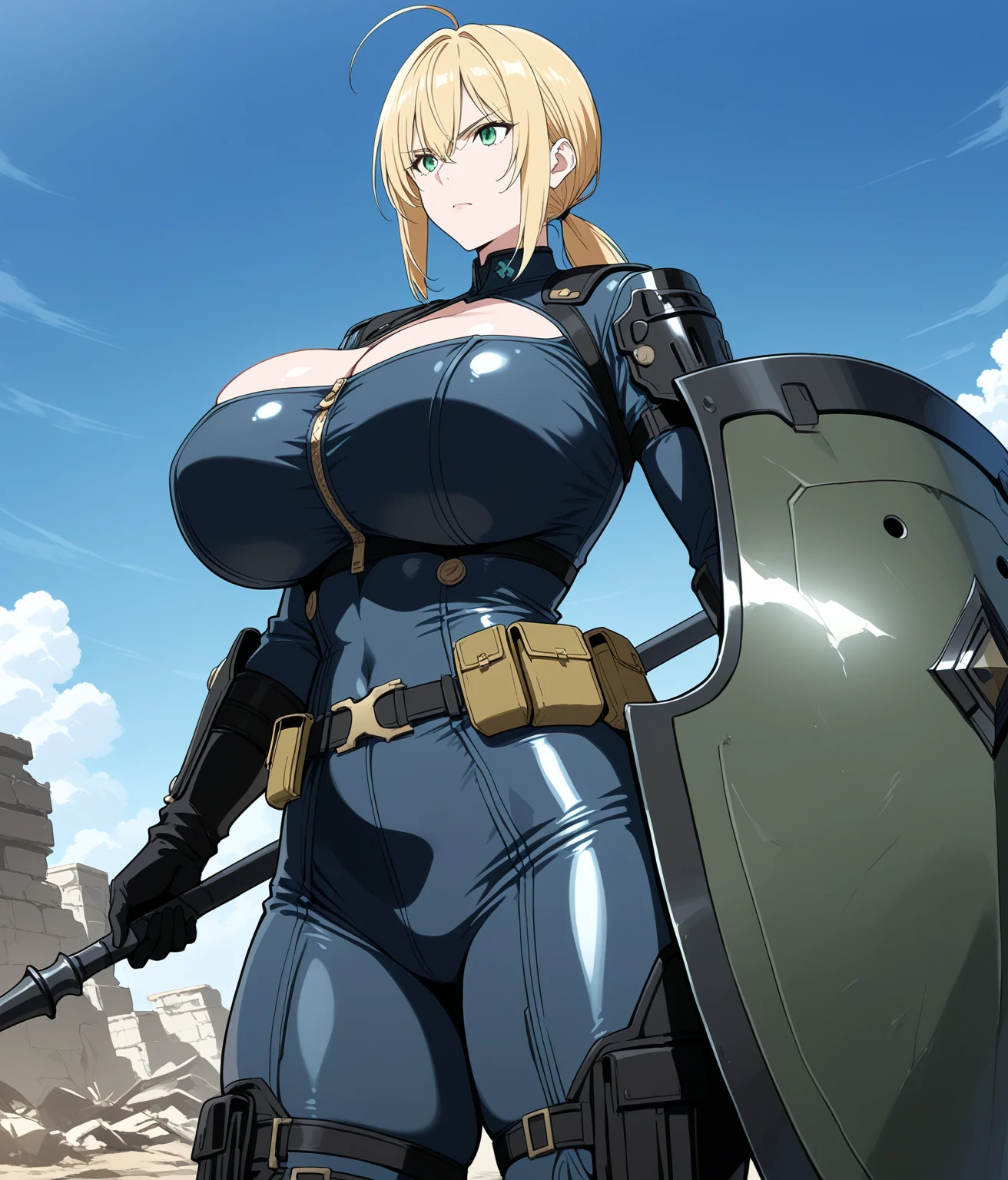 Mlynar(Arknights),yellow hair,animal ears,curvy body,wearing original clothes(torn off), wielding big rapier(one only), big breast,big thighs, covered in blood,gore,badly injured, bruised body, disturbing,radiant background,midnight setting,nsfw, uncensored.