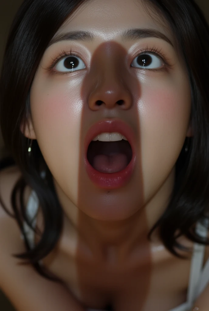 Beautiful Japanese actresses,(photo Realistic:1.4), (hyper Realistic:1.4), (Realistic:1.3),Very detailed, Edge Orgasm,face Focus, Woman with open mouth , Edgy Woman _face、Age 35、Black-haired、 News anchor、Very small toilet,((Sweat)),((skin shining with Sweat))((Clabrasion glistening with Sweat,face shining with Sweat)),,Entrance to the house、In front of the entrance、In front of the shoe rack、White collared shirt,Hair tied up、teacher,Frowning, eyeball, Glare, Frowning, Frowningをする, shout, Big eyes, Crazy Eyes,((Bukkake))((Super Hard Orgasm))Wet Filter,(Saliva trace)