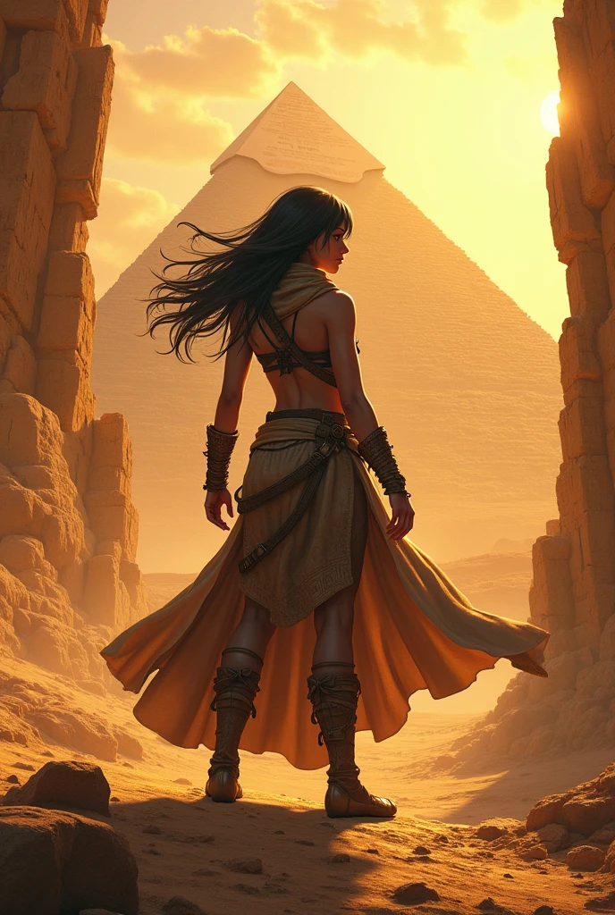 brunettes walking through a desert. athletic bodies, slim, large breasts, large buttocks, long hair .sandstorm .pyramids. Transparent Arabic clothing