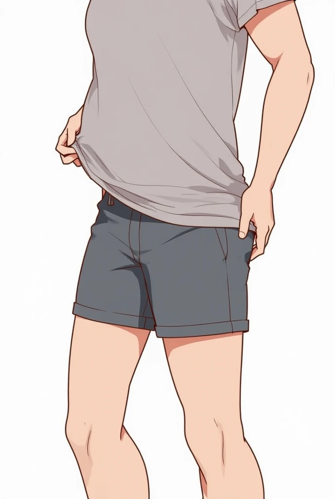A cute, beautiful fifth grade boy is standing naked with a white loincloth wrapped around his crotch, blushing.。