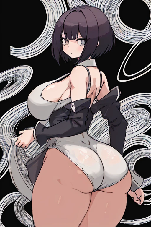 nsfw,large breast,completely nude,black hair,short hair,looking at viewer,sexy pose