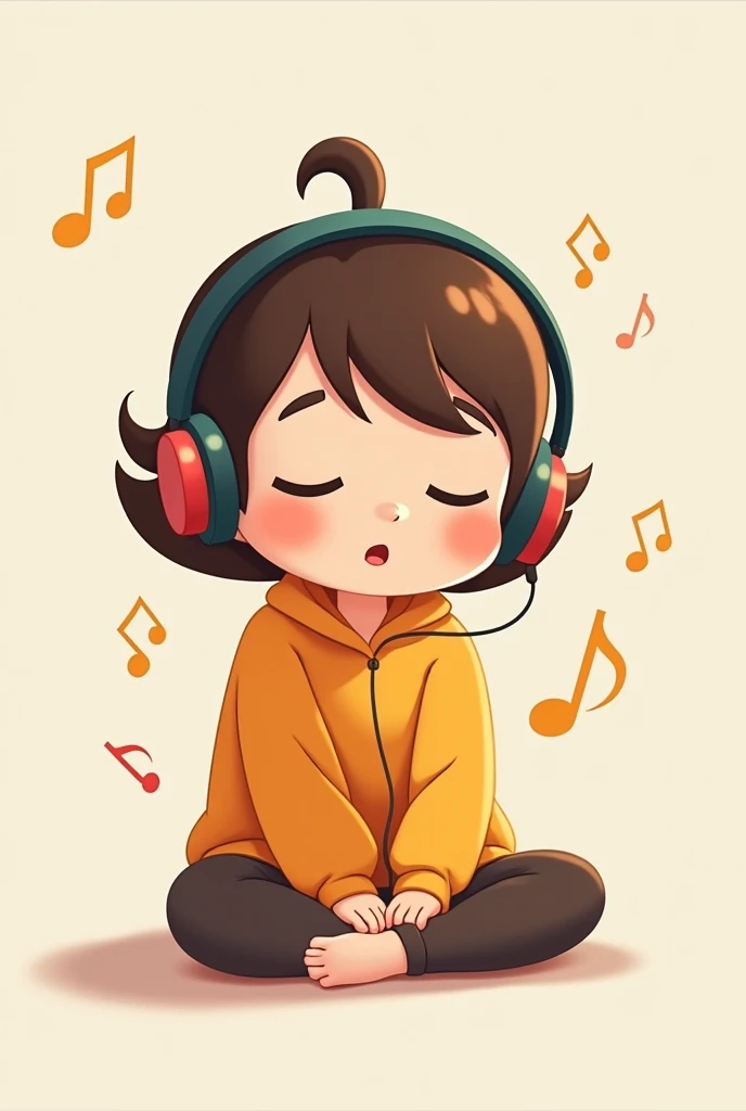 Drawing of a child listening to music