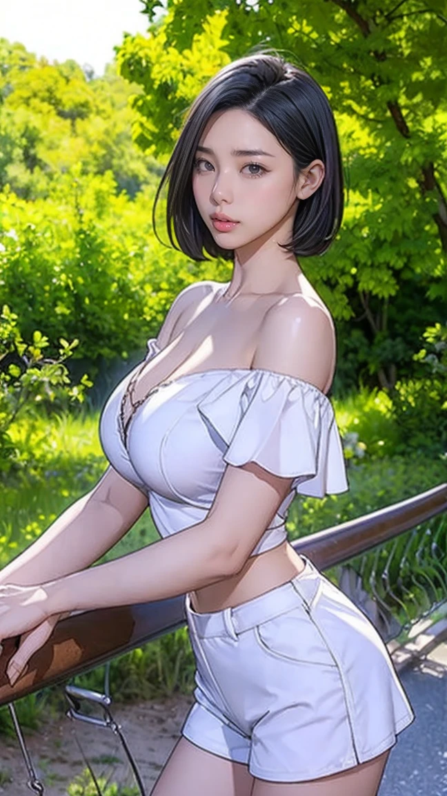 (delicate illustration:1.4)、(masterpiece:1.0)、(top-quality:1.4)、(超A high resolution:1.2)、(Photorealsitic:1.4)、(in 8K、Raw photography:1.2)、(softfocus:1.4)、(14years:1.3)、(foco nítido:1.4)、1girl in、full body Esbian、detailed beautiful faces, A dark-haired、The long-haired、Huge breasts, cleavage、Shoulders exposed、Yoga Room、yoga mat、 front, Standing, Wearing white see-through yoga pants、Loose fit、White see-through tank top, (Cameltoe:1.4),croptop, Navel,