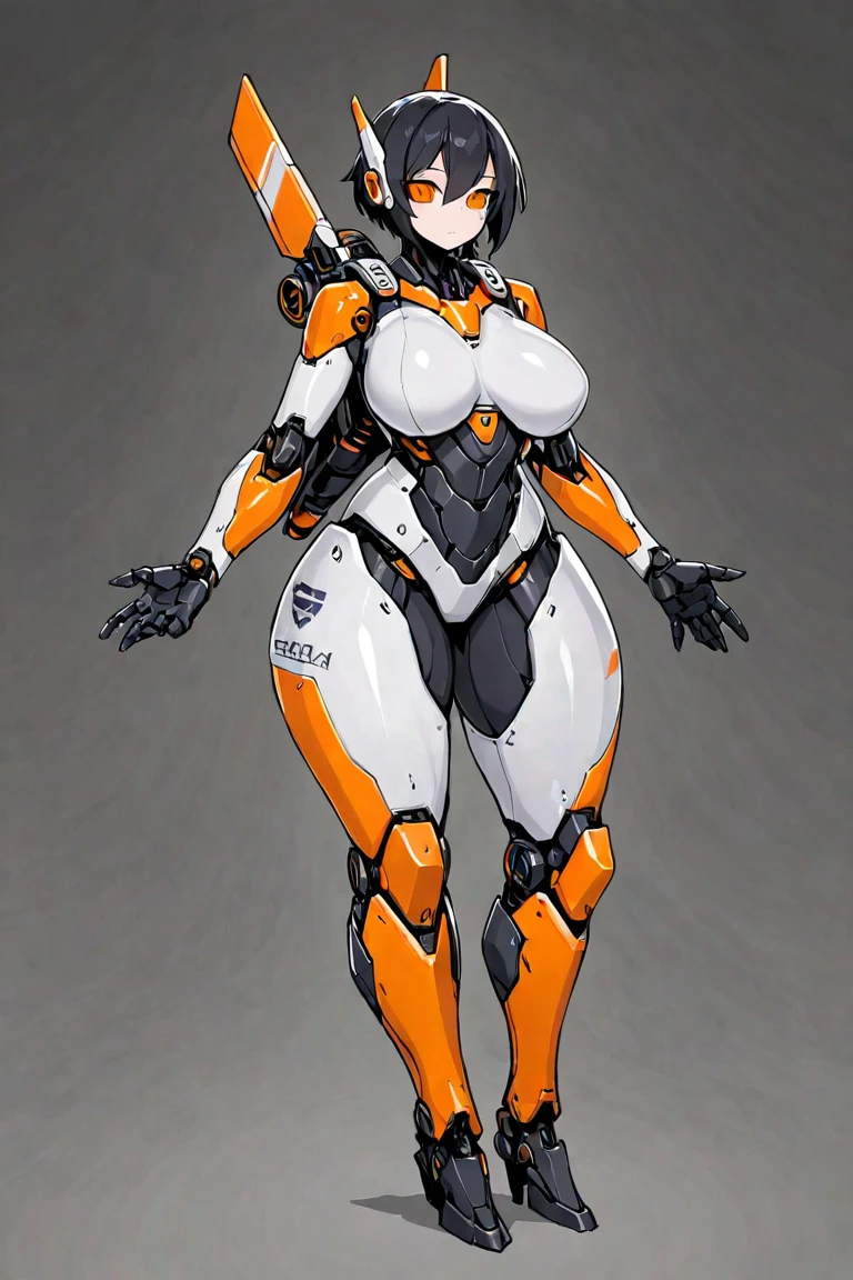 robot girl, humanoid robot, robot joints, ((huge boobs:1.2)), ((voluptuous body:1.6))