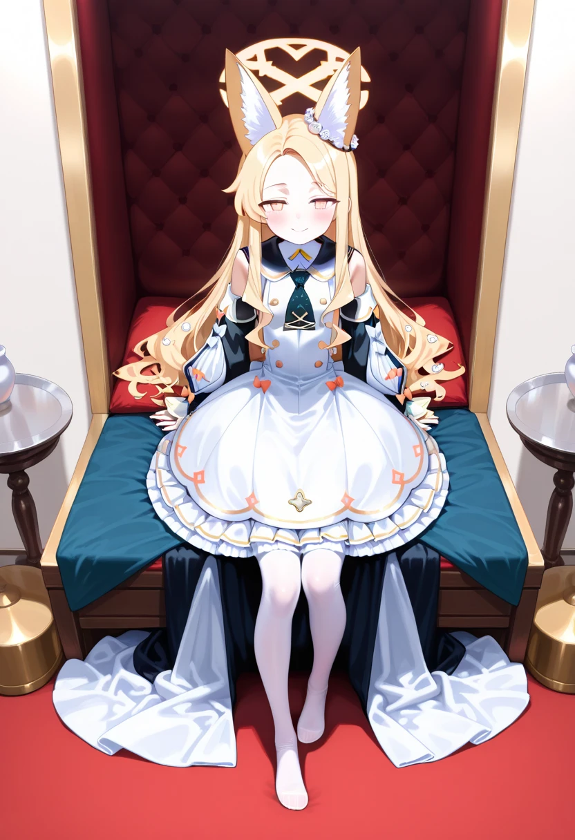 masterpiece,(high quality depth map:1.1), Best Quality, ultra detailed,unity wallpaper 8k,crunchy,(change:1.2),(pretty eyes), ((kawaii)), Beautiful, (beautiful),,,phonograph,, (ultra detailed), (The best illustrations), (best shadows),perfect lighting,vivd color,
,high priestess,inglete,beautiful white dress,Goddess,royal room,chair,white thigh high boots ,sexually suggestive,beautiful panties,arms in armrest,revealing outfit,open legs,
