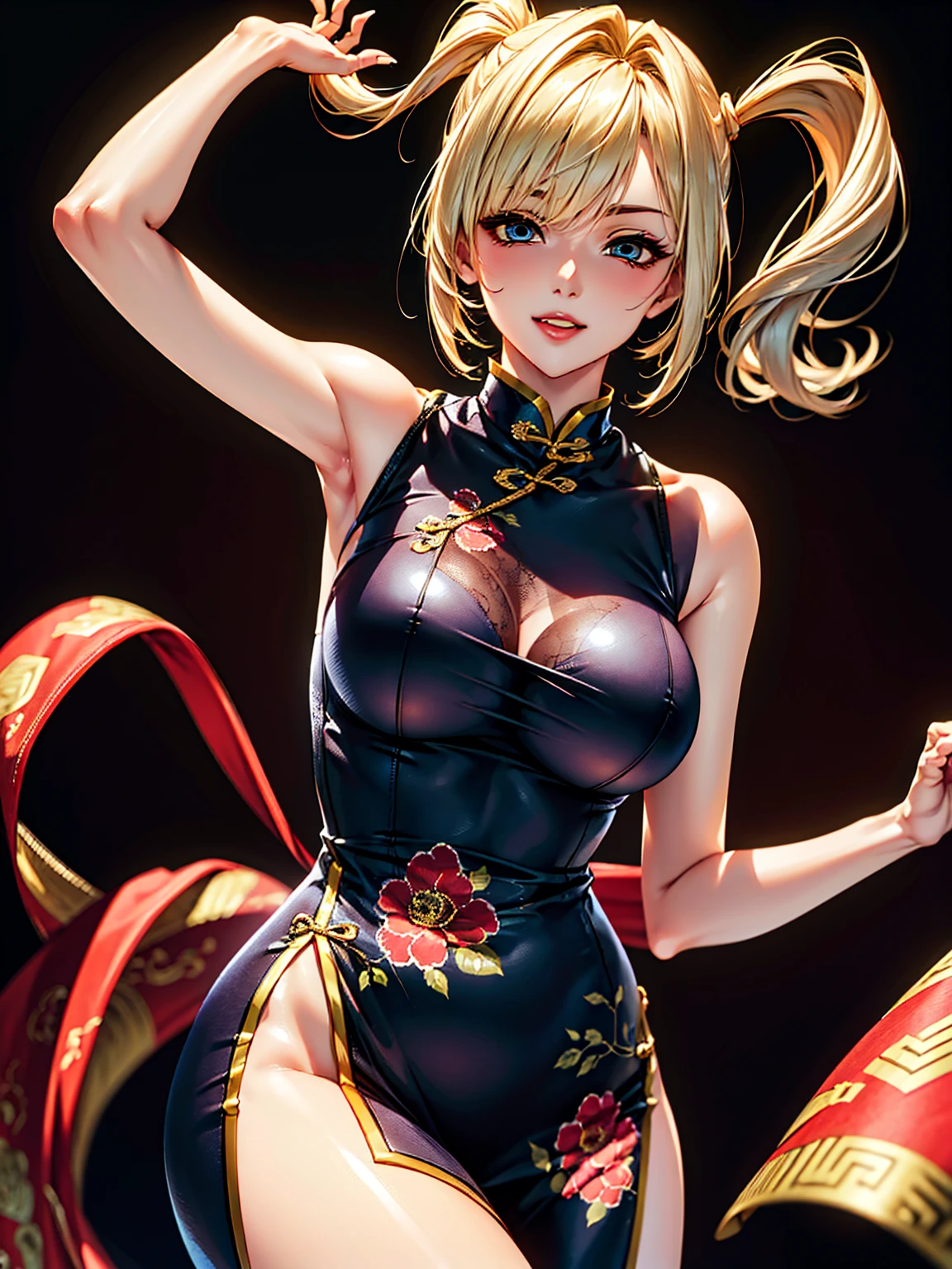 High resolution, adult woman , good lighting, despicable, , (No nudity), (((China dress))), (()), ((())), (garter belt), abdomen only, (), , cute face, I'm embarrassed and blush, humiliating, ((turn around and look back)), ((See-through))()(T-back)(a large amount of is on the body, en vikini