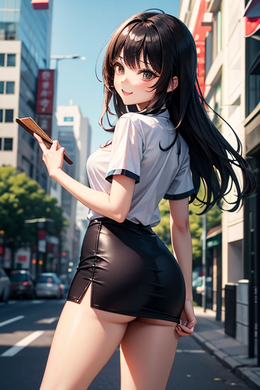 (masterpiece, highest quality, High resolution, 超High resolution, Perfect Pixel, Depth of written boundary, 4K, RTTX 10.0, High resolution))), (One woman:1.3), Beautiful Anime Women, Beautiful art style, Anime characters, ((Detailed face:1.2)), ((Smooth texture:0.75, Realistic texture:0.5, Anime CG Style)), (Maximum resolution: 1.2), Cinema Lighting, ((highest quality)), ((masterpiece)), (High resolution), 8K, Best Shadow, The best natural light, Cinematic, 1 Female,brown hair,Beautiful breasts, (sweater:1.2),Pleated skirt,Stylish,(Look forward)(((Blushing、Surprised expression, Embarrassed expression)), (Office rooftop:1.3), (Skirt flipped up by strong wind:1.3), (A perfect skirt of uniform length:1.4), (Stylish light blue side-tied panties:1.3), Skirt tug, (staff identity card:1.3)