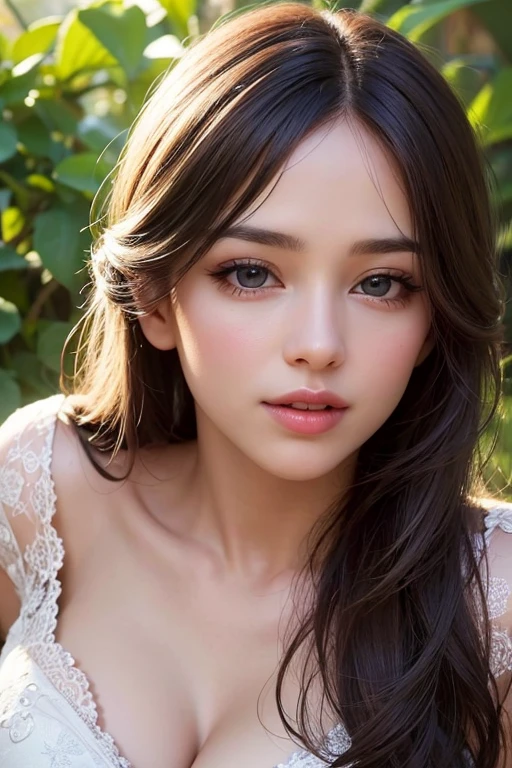 8K, masterpiece, RAW photo, highest quality, realistic, Highly detailed CG Unity 8K wallpaper, written boundary depth, cinematic light, Lens flare, ray tracing, (very beautiful face, beautiful lips, beautiful eyes), face with intricate details, ((super dense skin)) , in the kitchen, ((Valentine chocolate making:1.3)), 1 girl, big breasts, pretty girl, (very slim slender fit-muscled body:1.3), ((looking at the viewer)),(big smile:1.3), clear eyes, front shot, (white skin), (Big eyes), look forward to, (upper body shot), (brown hair), (looking at the viewer:1.3), very slim