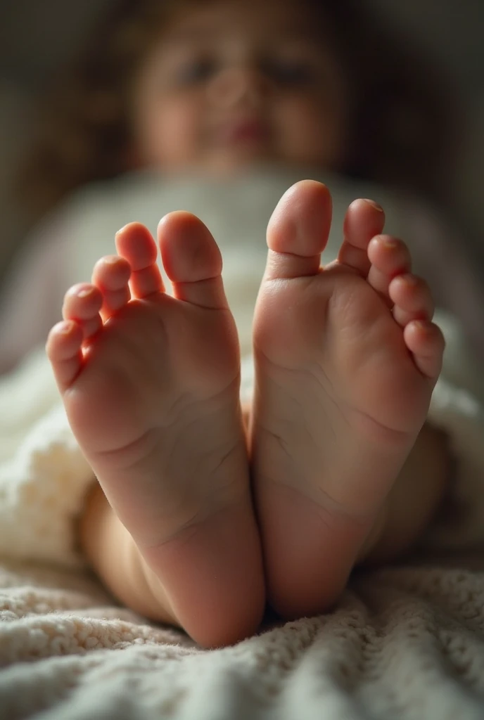 A close-up of a little girl&#39;s feet , Pink Feet, small feet, hentai feet