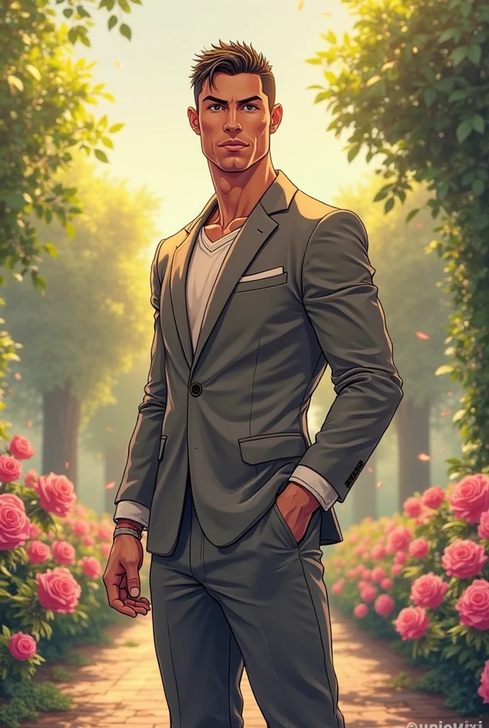 A beautifully detailed animestyle 4K image featuring Cristiano Ronaldo