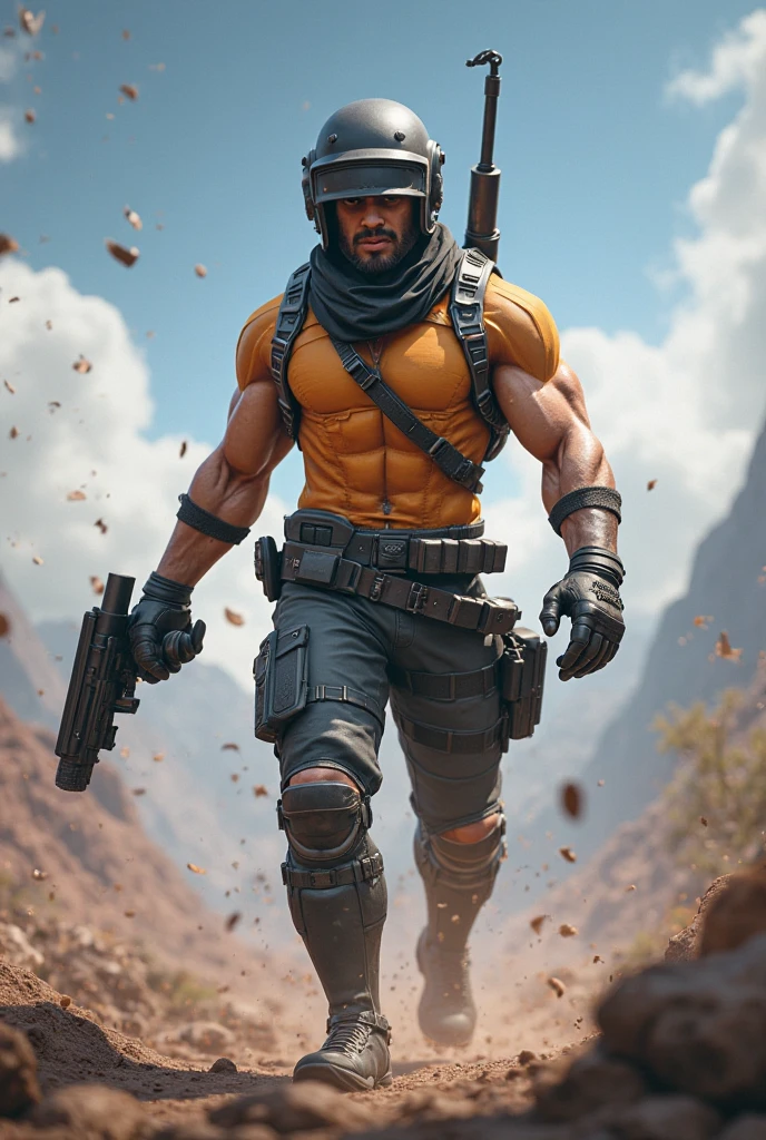 (masterpiece, intricately detailed, highest resolution, best quality:1.2), (the champion from PUBG: 1.6),(doujin), a cocky old Indian pajeet,a 66 y.o muscle stud with a muscular physique sitting on a chair with black eyes,dark-skinned male, wearing a ((open jacket, chav, ornaments, armor, armbands)), (excessive cum), (cum on body), (cum drip), flaccid penis,saggy balls,hairy chest,vascular,muscle striations,soft light,fantastic realism, beard2alpha