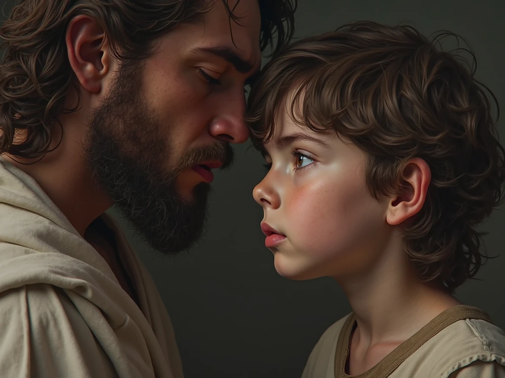 Imagem de um homem e um menino olhando para um livro, Kramskoi 4 mil, Kramskoi, pre - raphaelites style, Pre-Raphaelites, Pre-Raphaelite oil painting, Pre - Raphaelites, Pre - Raphaelite, Pre-Raphaelite, y pre-rafaelita, Pre Raphaelite, pre - raphaelite brotherhood