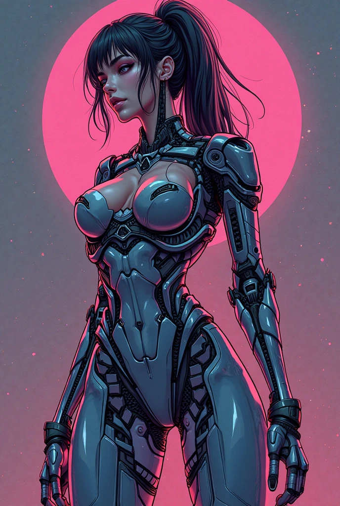 (masterpiece:1.2),(Highest quality),(Very detailed),(Ultra-high resolution),(Best illustrations),8k,wallpaper,Beautiful female cyborg,whole body,psychedelic,Vector art,Layered textures,progressive,pop,sf,cyber punk,Super sexy:2.0
