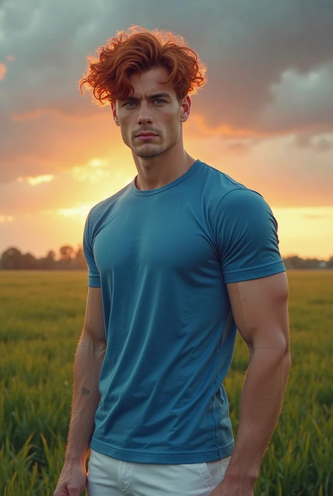1boy, solo focus, Masterpiece, best quality, (style of vaporwave:1.1), From Side, Looking At Viewer, Flower Field, Angry, Narrowed Eyes, Jojo Pose, Cat boy, Cat ears, Grey Cat Eyes, 1Boy, Mature male, Adult, Old, Very Muscular Body, Huge Muscles, MedSFW, short hair, Streaked Hair, Black Hair, Aqua Hair