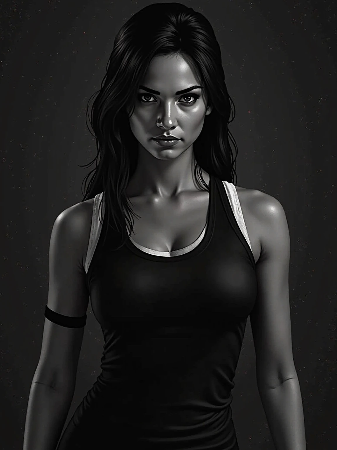 Badass Female black darkskin pubg character Put the word "Lany" in the background of her