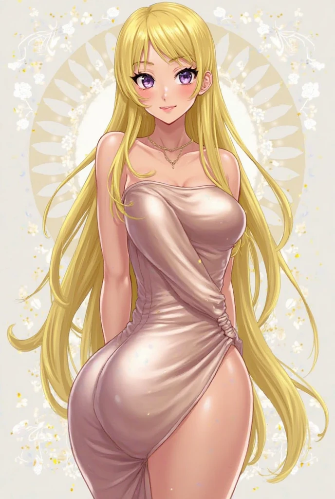 A beautiful barefoot blonde kneeling woman.