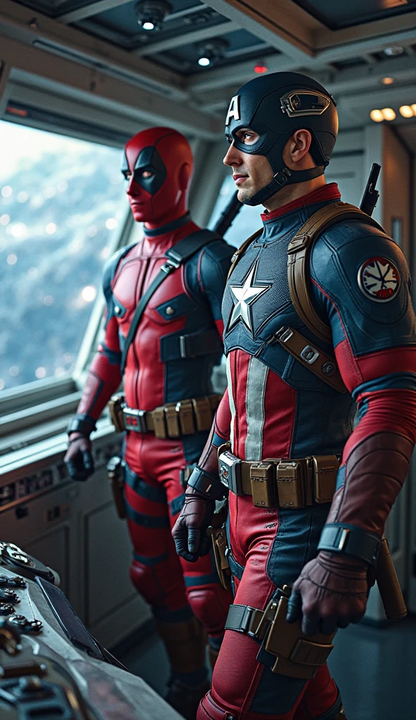 Try captain America fitting with deadpool in the ship
