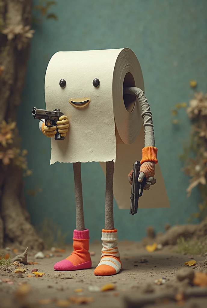 Toilet with poop head on top of toilet with poop head on top of toilet with poop head and a man with poop head shooting at it