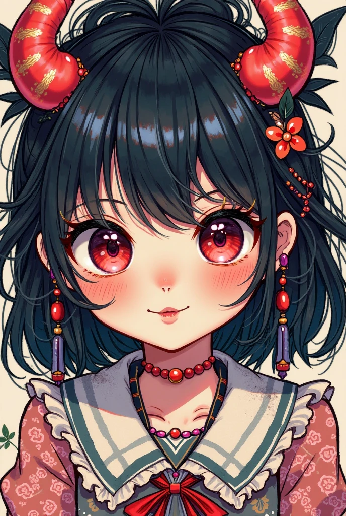 (Girl with bright black hair)(Best quality, A high resolution, Vivid colors, (Cartoon Goddess), (comic strip))Forged hammer pattern，Wear silver bikini fringed shorts and a tassel necklace
，oguchi，sedate，massiness，Shiny and warm，Flowing silk cape，Linen waist large flower bath towel