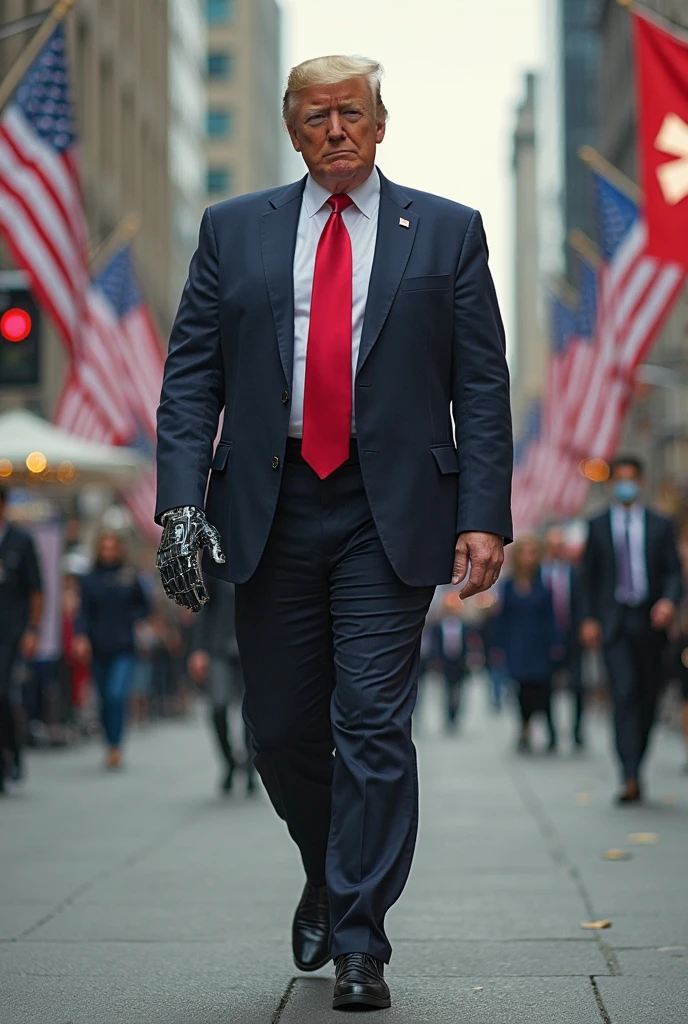 Realistic image of Donald Trump，Ultra-realistic quality，a old man，Big chest，wearing an outfit，Wearing crocodile dragon armor，Wearing a crocodile head hat，Muscle men， Man ，Wear half-moon glasses，Realiy