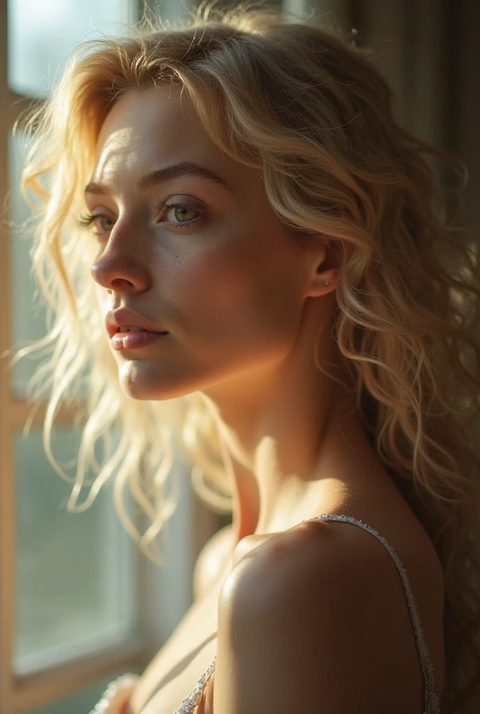 (Photorealistic.Uhd.masterpiece) random ultra hot gorgeous European woman silhouette. Age 23. Blonde hair. Backlight. standing in a circle