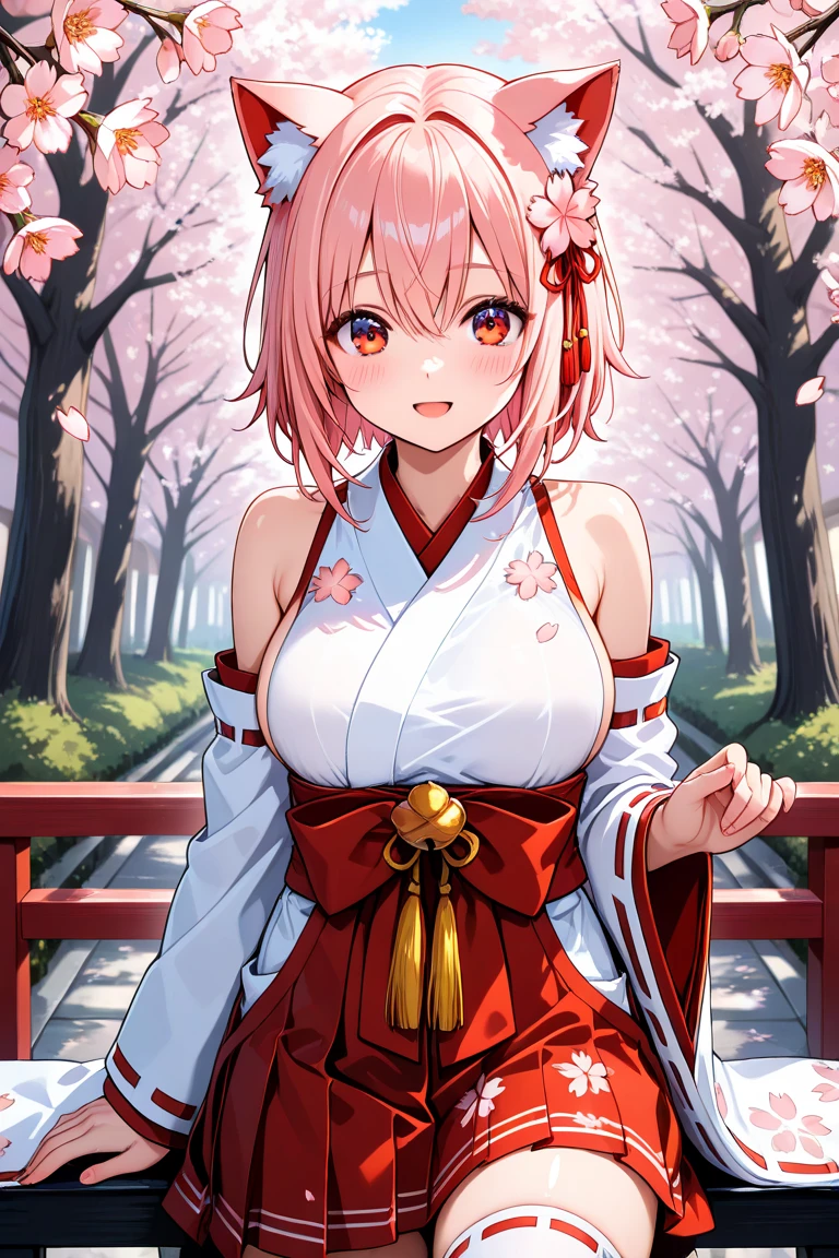 best quality, 32k, RAW photo, sakura maiden, an innocent and beautiful girl like a cherry blossom, glossy messy pixie cut, cherry blossom kimono, translucent and fluttery pastel colored hagoromo, sensual expression, mysterious, incredibly absurdres, extremely detailed, delicate texture, background iridescent pastel color, blooming profusely, cherry blossoms, cherry blossom petals, dancing petals, scattered gold dust, wind, motion-blur, action-lines, fantasy