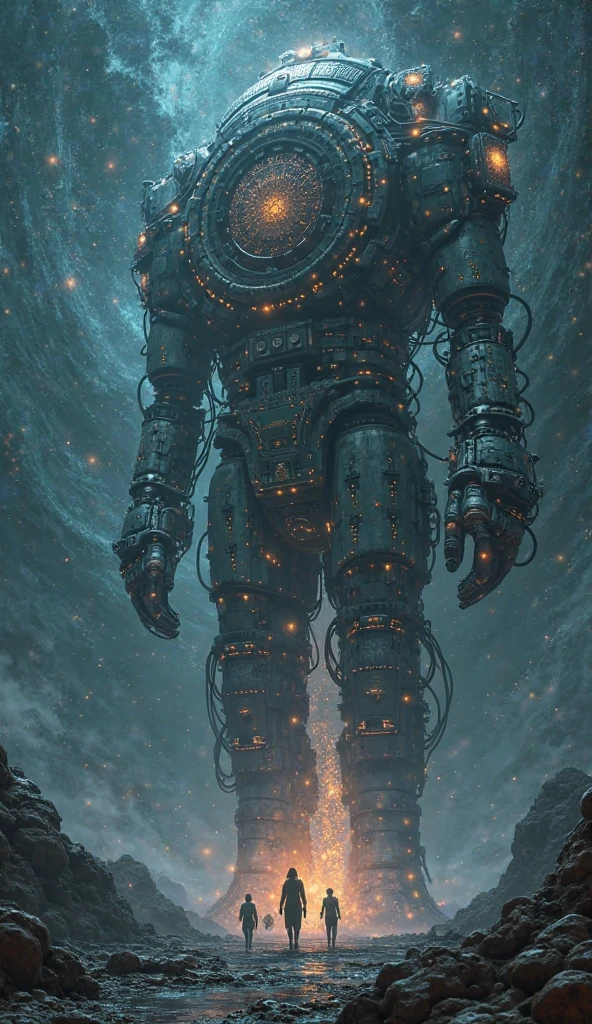 (art by Peregrine Heathcote:1.3), (art by Joseph Cornell:0.7), (art by Michael Whelan:1.0), concept art, medium close-up shot of a Melting Mecha "The Wonder of Peace", Stars in the sky, Sketch, Disgusting, hard light, adobe lightroom, HDR, (Batman:1.2)