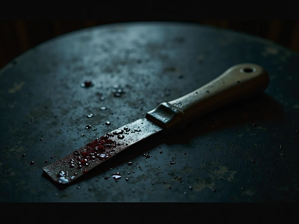 boy holding a knife