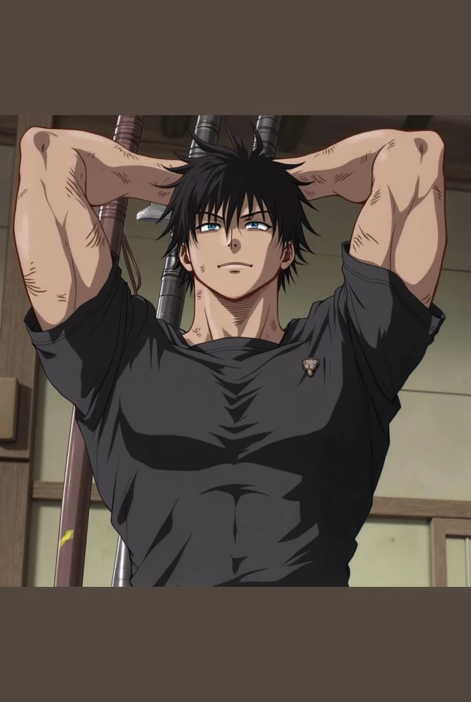 Kiritsugu is knocked out! shirtless, Muscles, big pecs, hairy and sweating chest , drooling
