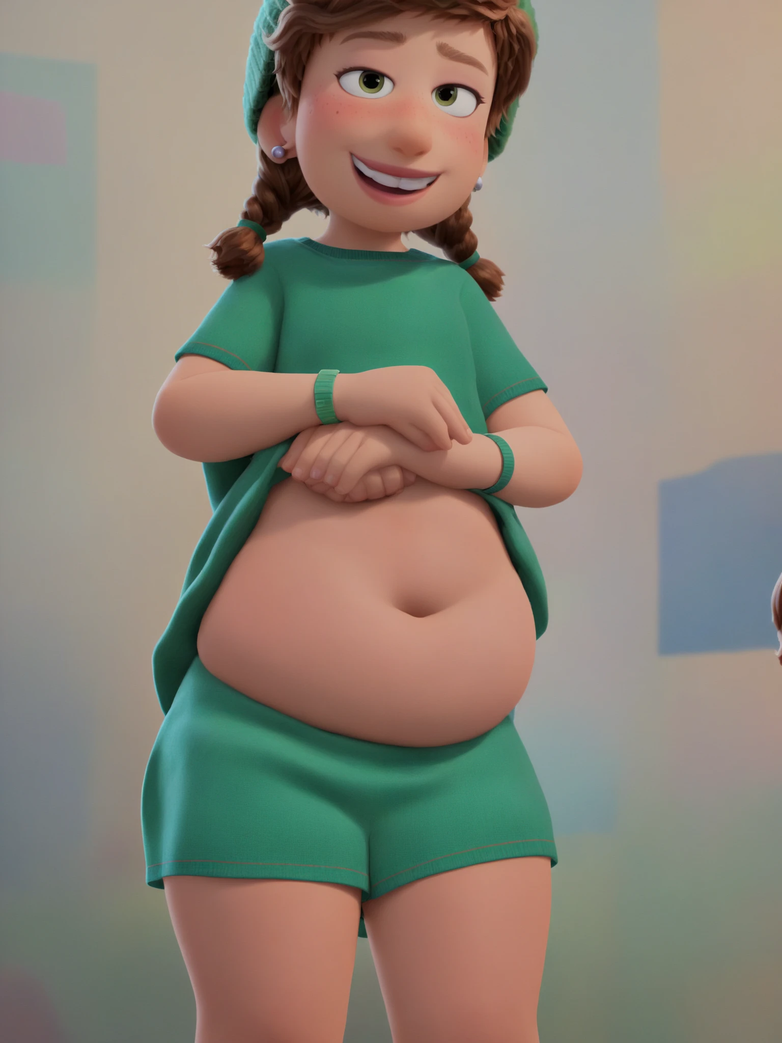 Pixar-type pregnant girl with epo forforgers of the homeland uniform