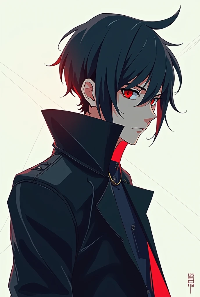 ((Best Quality)), ((masterpiece)), (detailed), a boy with black hair, dark red eyes and an anime-style hunter look