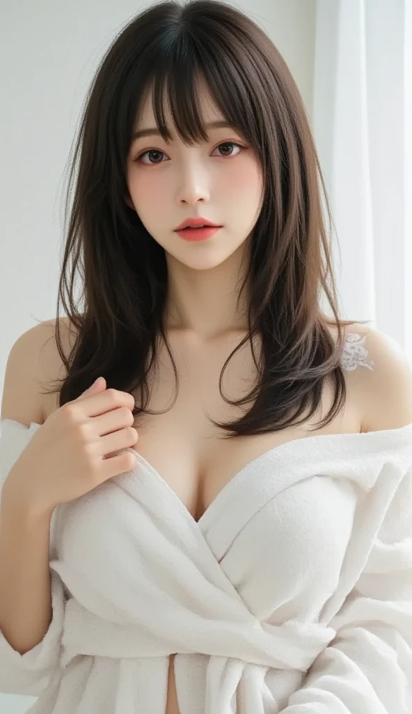 Silky Bed, highest quality, figure, Very detailed, In detail, High resolution, 8k wallpaper, Perfect dynamic composition, Beautiful sexy eyes, Natural Lip, Tank top, Big Breasts,Beautiful feet, whole body, On all fours、