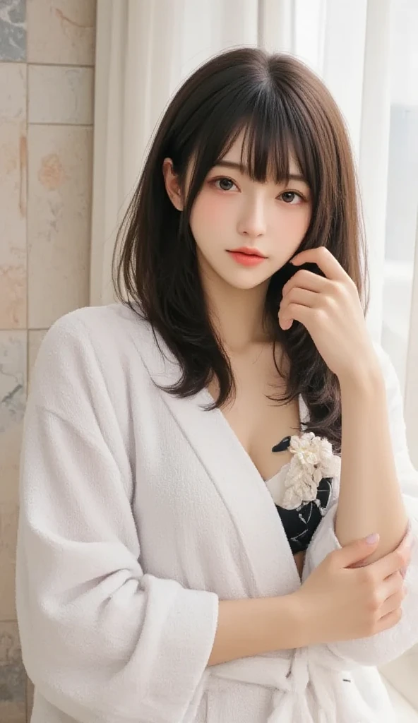 Top image quality、8K、masterpiece:1.3))、Realistic high-quality photos、top-quality、girl cute-fine face、13 years old beautiful Japan girl、Photo of slim little girl model、Beautiful girl model、young japanese girl、Young cute face、japanaese girl、13-year-old female model、Beautiful Model Girl、The innocent look of the girl next door、lovely delicate face、Brown hair、Beautiful brown eyes、Tear bag、drooing eyes、young body、Plug Suit 02,Shikinami Asuka Langley、Slender beautiful legs、 Young Face、Pretty eyes、full body suits、Torn suit、Chest fluttering、Chest exposed、Background of Hakone
