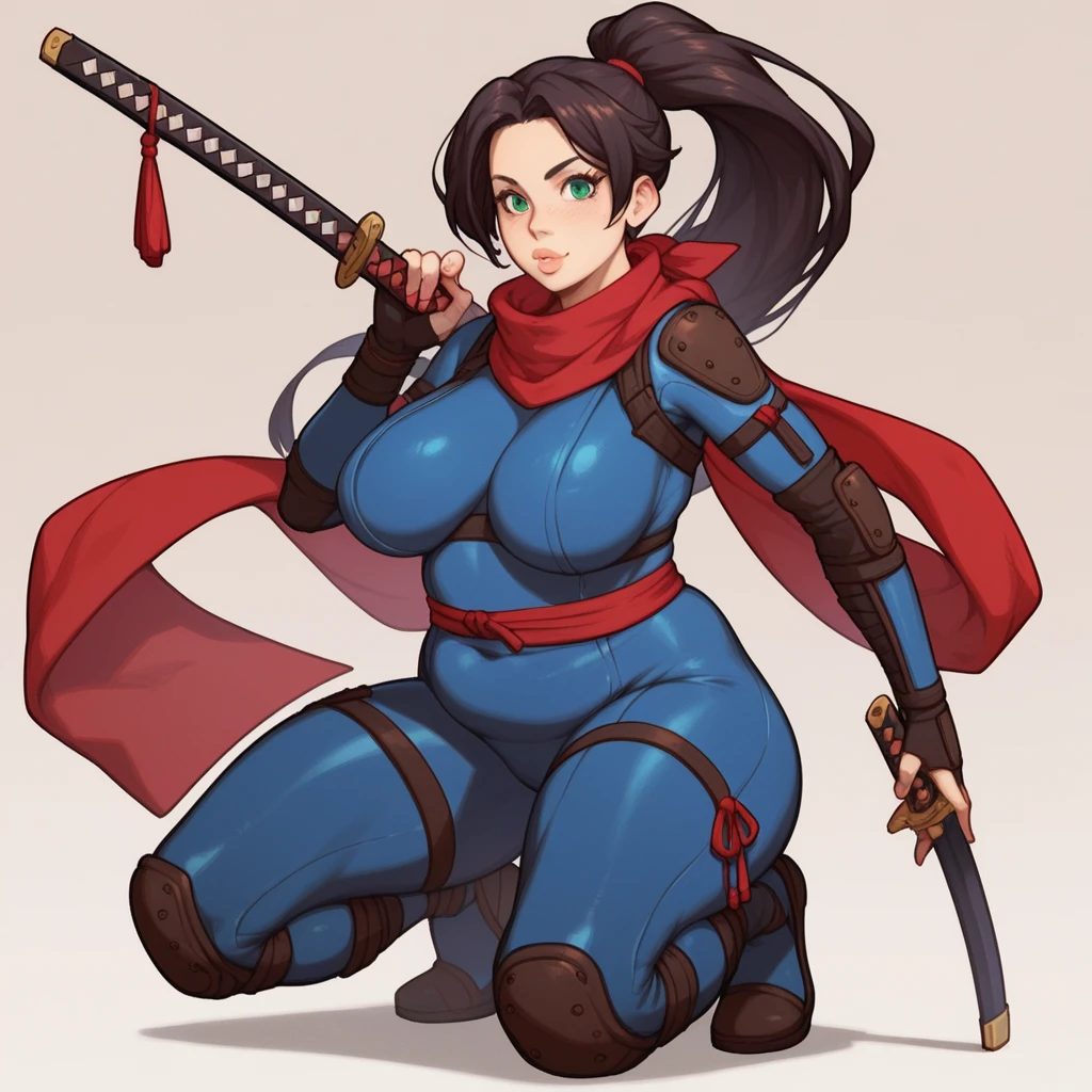 (high resolution, pixel perfect, realistic, gorgeous illustrations), (hyper quality, muste piece, etheric: 1.4), ((wanostyle)), (solo, 1girl), (((nico robin))), (((((((stand,open legs)))))), cool atmosphere, ((finely detailed beautiful eyes and detailed face)), wide hips, Big breasts that are about to burst, fighter, ((((wh_chi_armor)))), (leotard), ((cameltoe)), lewd woman, shiny skin, gleaming skin, sweat, simple background,