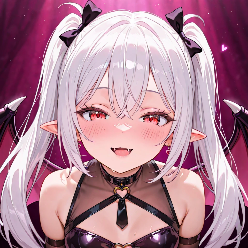 1 girl, vtuber style, cool girl, hololive, Nakiri Ayame, oni horns, Ponytail, swimsuit, small chest, cropped shoulders, clavicle, looking at viewer, smile, (whole body), standing,