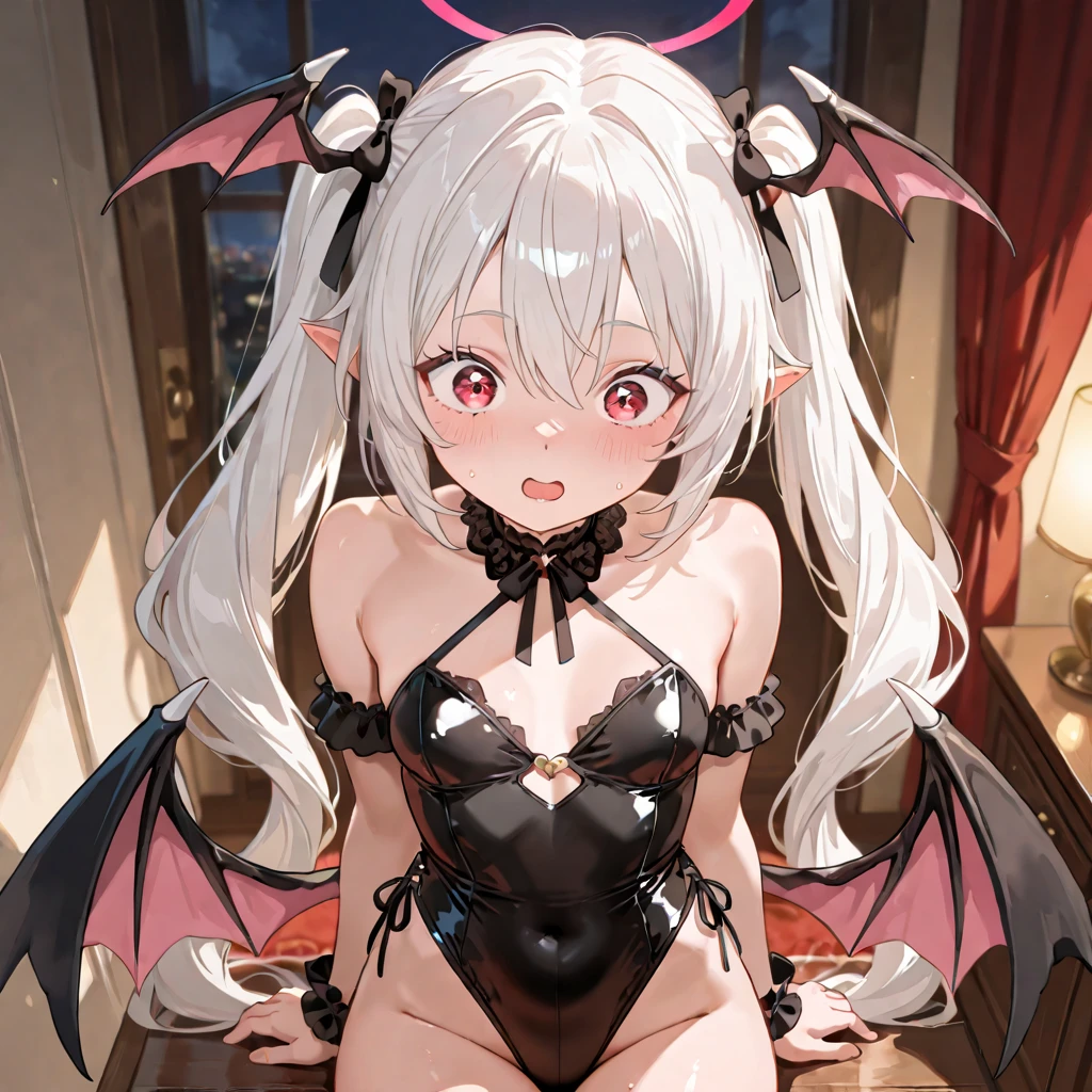 頭部が山羊で下半身がBlack body hairに覆われた足に蹄を持つ全裸の女の子,Extremely thin body,Small breasts,Beautiful nipples,Crouching pose,Very long arms,Long, pointed claws,Black body hair,Black realistic goat face,Goat Eyes,A girl who looks like a devil,Hairless upper body,Perfect goat face,Skin-colored upper body,Hairy lower body