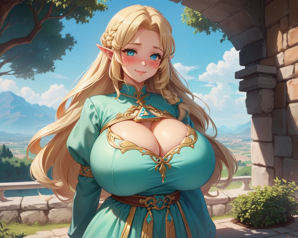 Super detailed、undress elf clothes、surprised face,huge breast