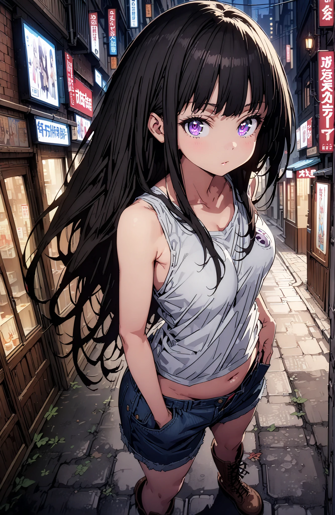 Small breasts、Small breasts、Hide your with your hands、hand bra、、Glamorous expression、Blushing、