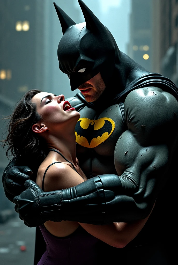 (The 8k quality, Ultra-high resolution quality, Ultra high definition, Photorealistic, Best Quality):1.5, (master piece):1.4, (NSFW, (1 naked man, batman's look), 1 thin woman, hetero):4.0, (intercourse with man, vaginal penis, sex from behind, standingdoggy, A naked man grabbing woman's breasts violently from behind):5.0, (flowing out squirt from her crotch):2.1, (1 woman standing with leaning forward):2.2, (orgasm expression, screaming, feeling extacy, closed eyes, flushed face):1.6, (Camera angle from front):1.7, (no panties):1.3, (completely absent-minded Bewitching Anne Hathaway, extreme sweaty skin, cat woman's look in Batman movie):1.2, (slums at night):1.1,