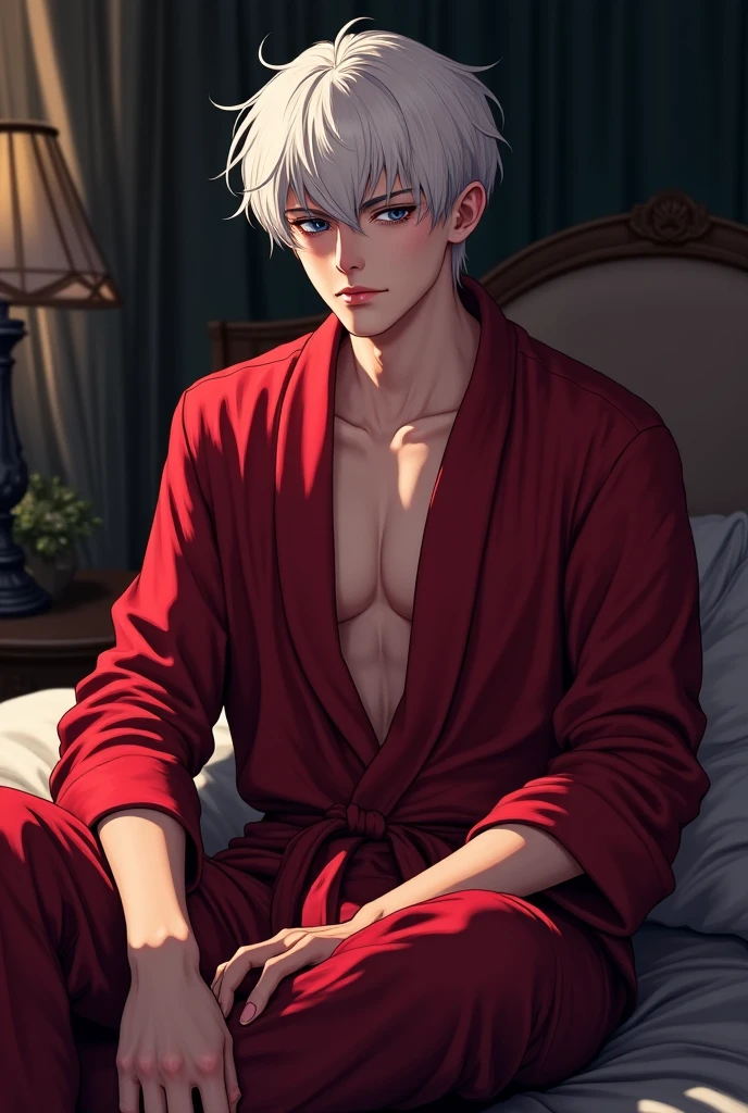 Vergil from Devil may cry Wearing in bikini Turns red horny Lying in bed