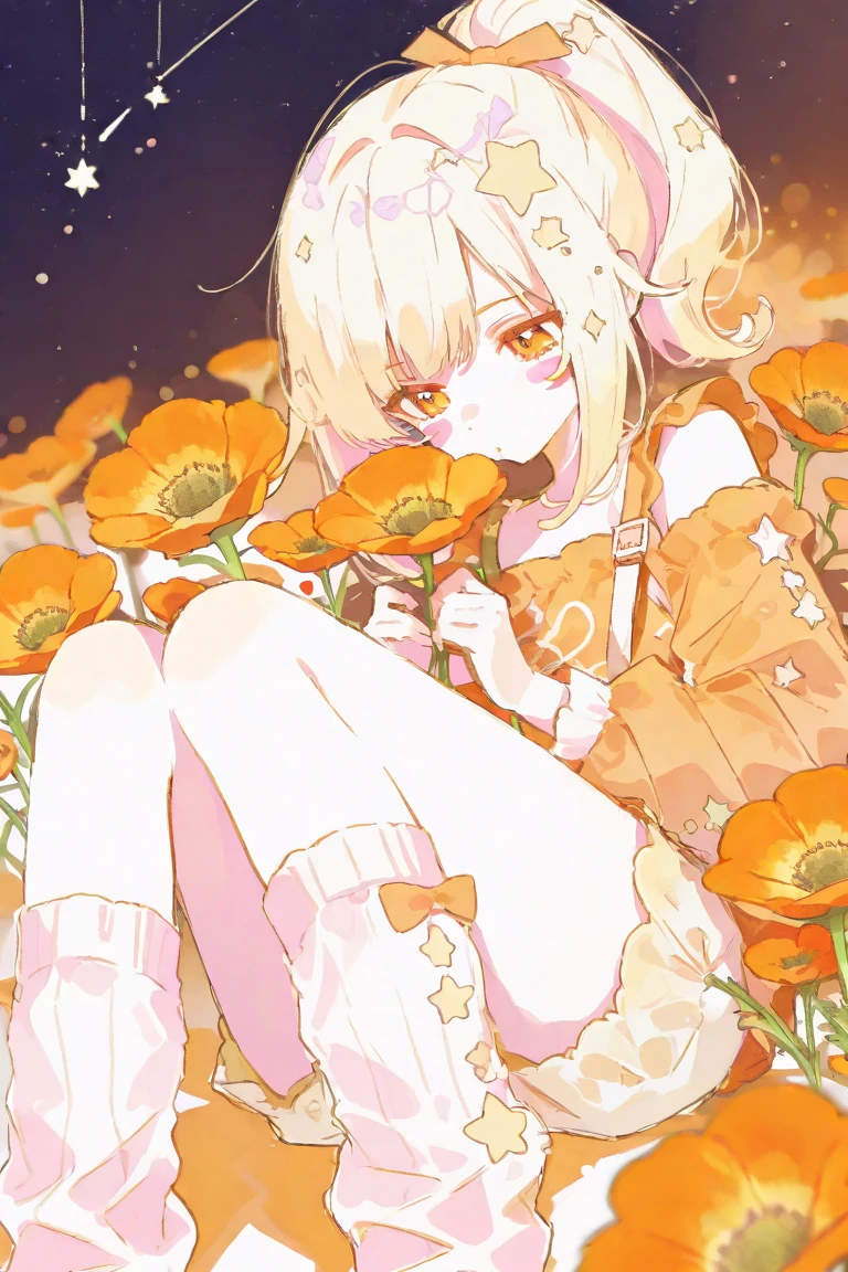A living body composed of dead leaves and residual flowers in an orange-yellow color