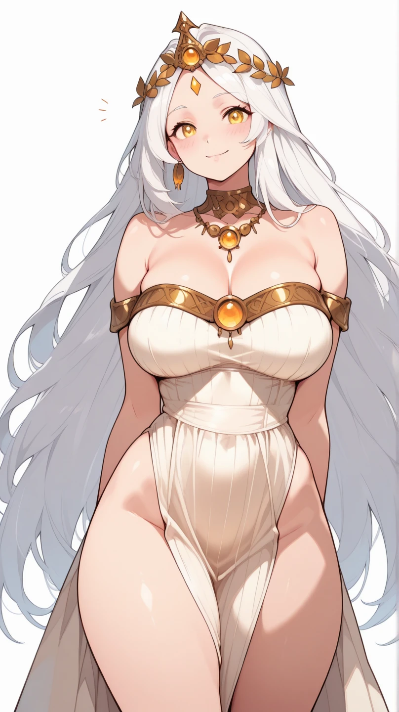 blond hair, shoulder length hair, naked, Whole body,