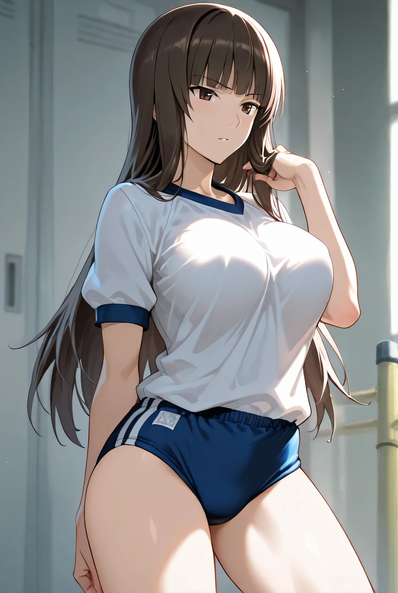 nishizumi shiho,gym uniform, Buruma,1girl,alone,