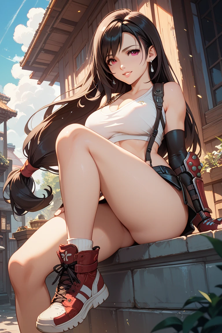 A woman with a penis growing out of her crotch A lot of semen Tifa Lockhart