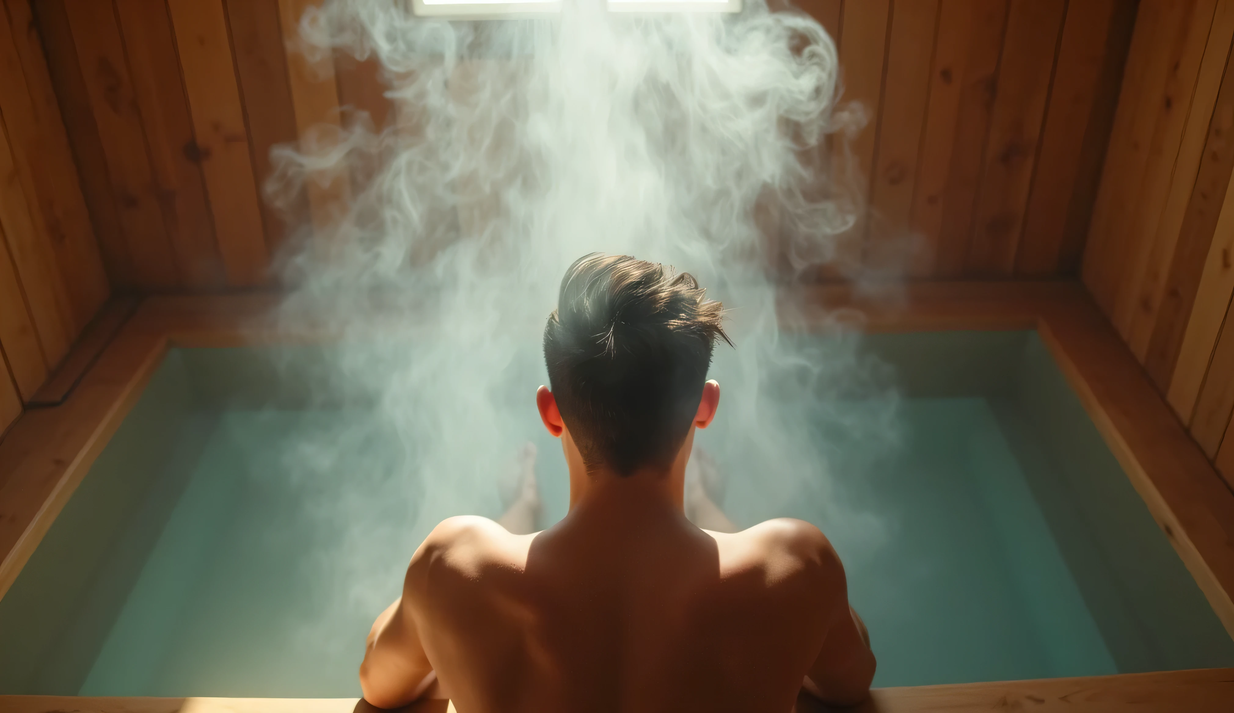 Nischay Malhan is in the sauna.