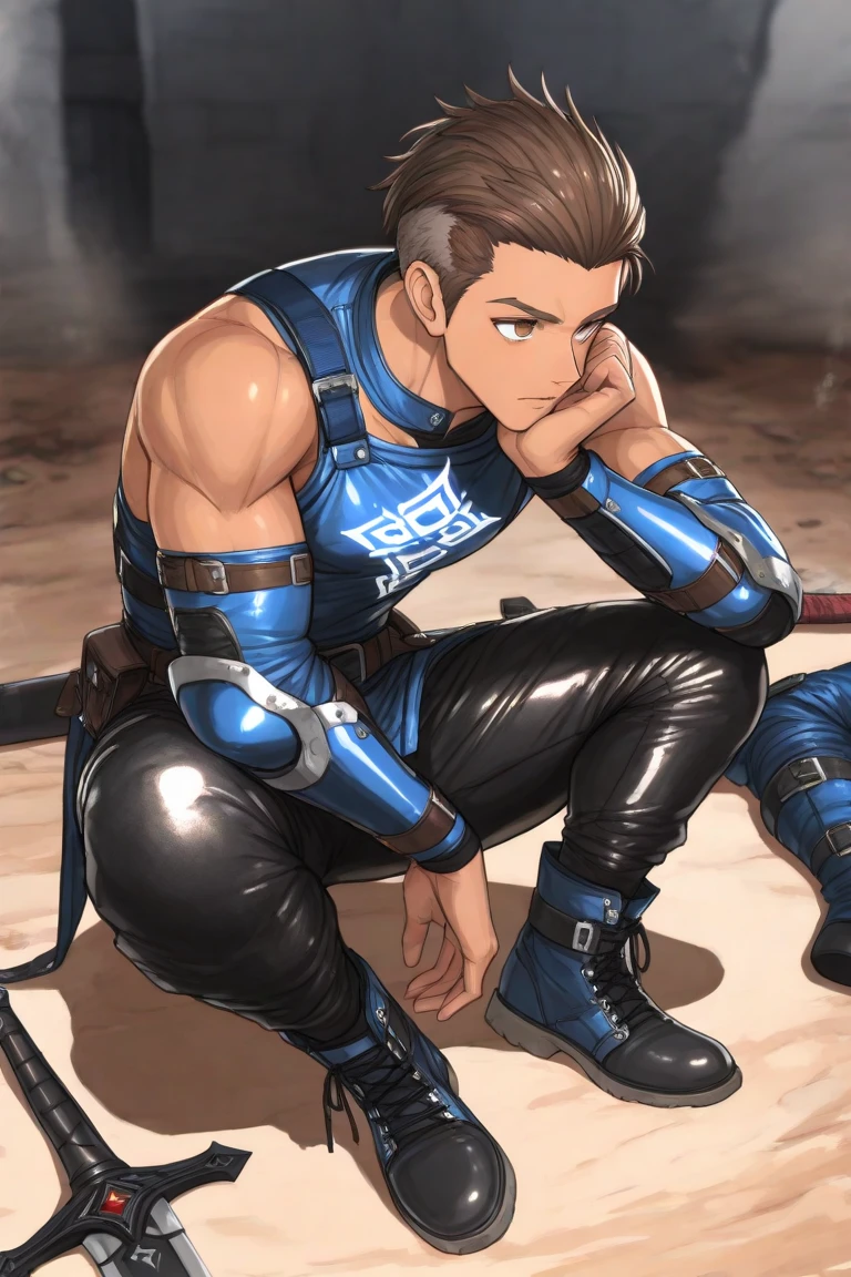 yoru valorant, detailed eyes, detailed face, shirtless, fully shirtless, public bathroom, men urinal, urinal, bulge