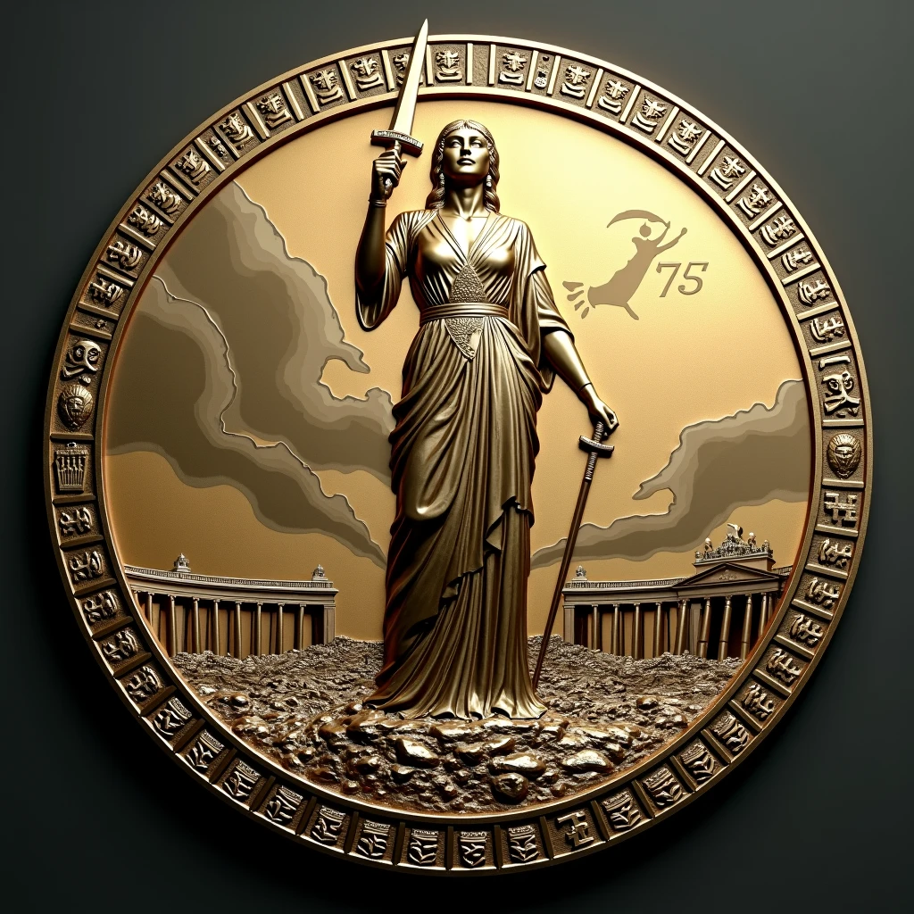 coin crown, winged goddess