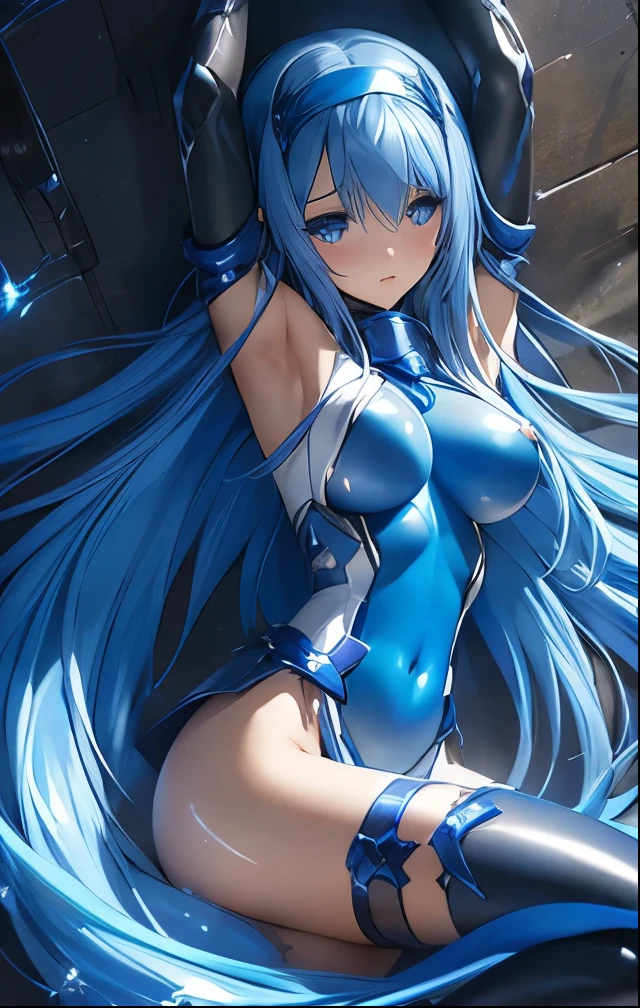 nsfw,naked girl,blue hair,blue eyes,8k,nipples