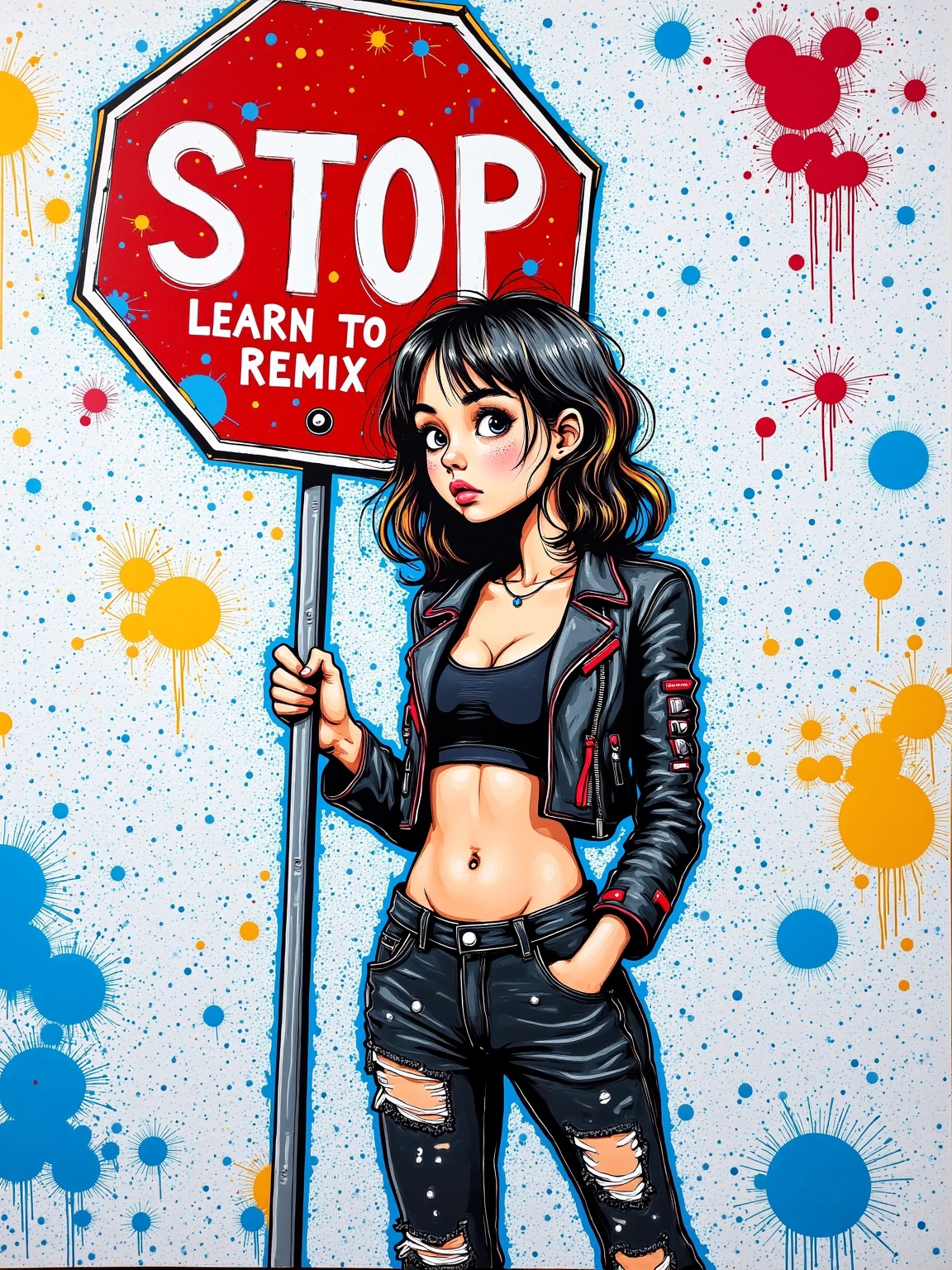 STICKER, (solid outline:1.3), (NSFW:1.2), A detailed illustration of a vivid Sexy Nami from One Piece squatting down with her mouth open and long tongue sticking out, bare breasts, blue thong, legs open, face view, Solo Female, big breasts, erect nipples, Full length View, high heeled boots, shoes visible, zoom out, centre model, vintage t-shirt design, in the style of hand drawing, 3D vector art, fantasy art, watercolour effect, Adobe Illustrator, hand-drawn, digital painting, low-poly, soft lighting, isometric style, retro aesthetic, focused on the character, 4K resolution, photo realistic rendering, using Cinema 4D,